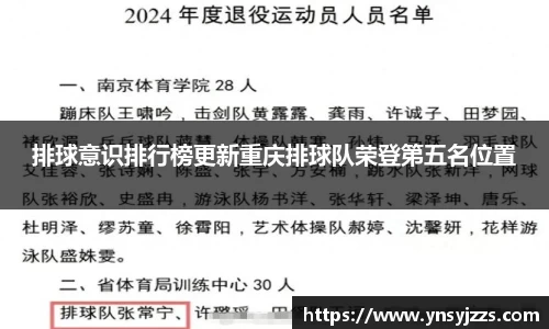 排球意识排行榜更新重庆排球队荣登第五名位置